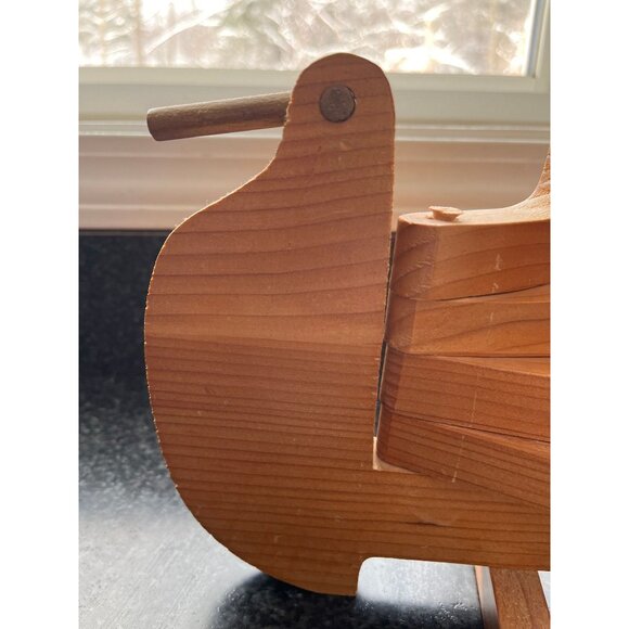 Vtg Wooden Bird Candelabra Scandinavian-Style Swing Arm Candelabra Mid Century - Picture 2 of 10